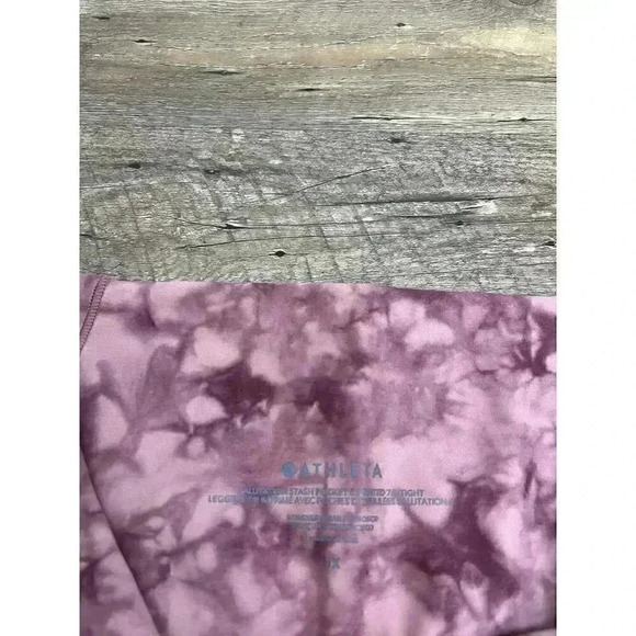 Athleta Salutation Stash Pocket II 7/8 Pink Tie Dye Leggings Women's 1X - Picture 3 of 9
